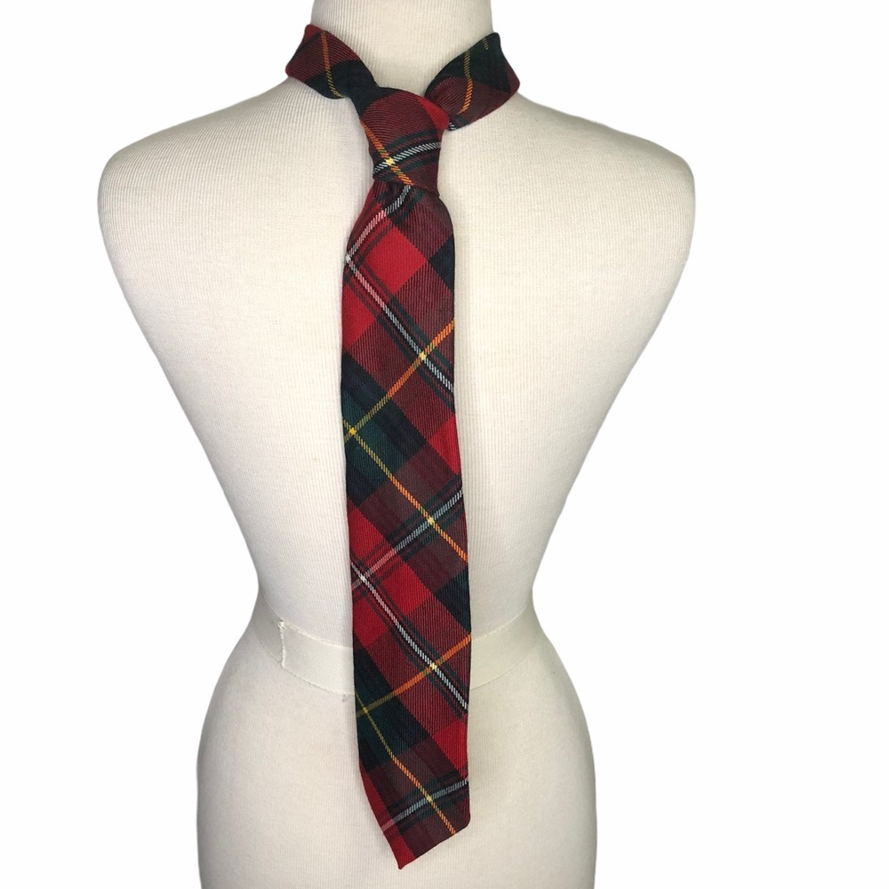 Lochcarron Highlander Collection red plaid tie